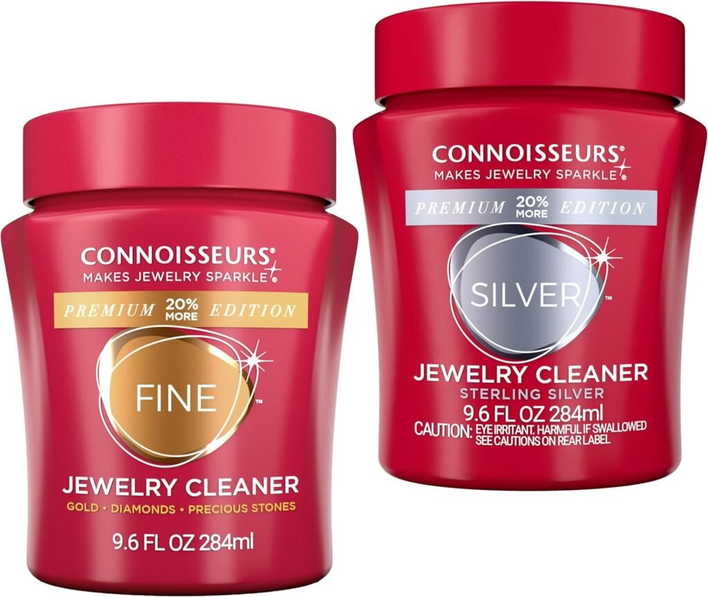 CONNOISSEURS Premium Edition Jewelry Cleaner, Value Size 9.6oz - Pick from Fine, Silver or Delicate Jewelry Cleaner