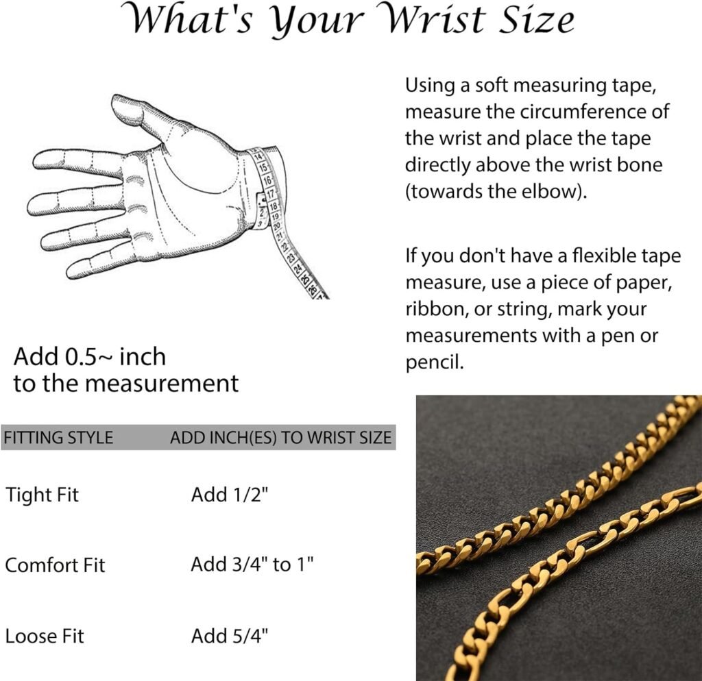2Pcs Stainless Steel Bracelets for Men Gold Silver Cuban Link Figaro Rope Chain Bracelet Set Curb Width Sturdy Bracelet 7.5/8.3/9 Inches Jewelry Gifts for Dad Boyfriend Husband