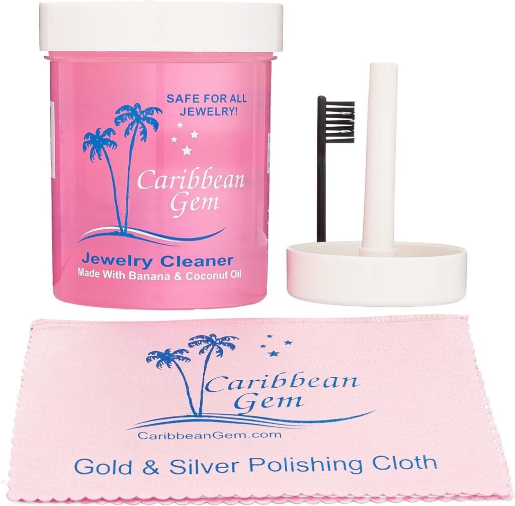 Caribbean Gem All Purpose Jewelry Cleaner Kit w/8oz Cleaning Solution, Basket  Brush - Jewelry Cleaner Kit for Gold, Silver, Diamonds, Rings, Gems  Precious Stones