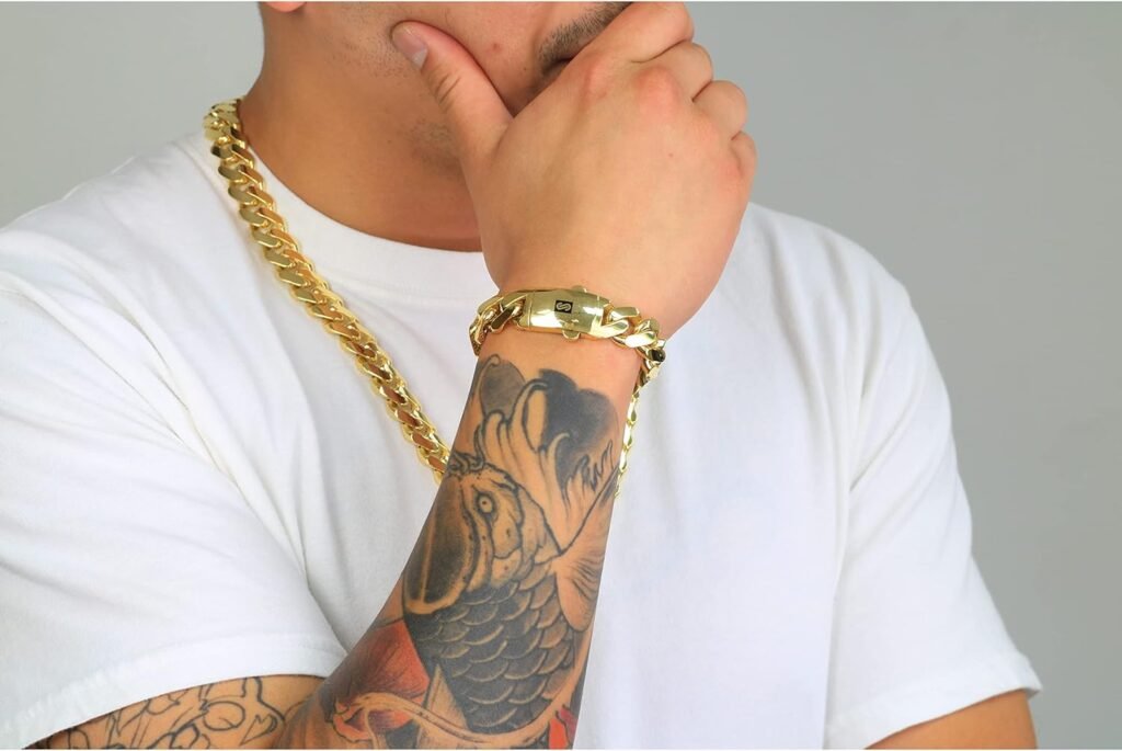Nuragold 10k Yellow Gold 15mm Royal Monaco Miami Cuban Link Chain Bracelet, Mens Jewelry Fancy Box Clasp 8 8.5 9