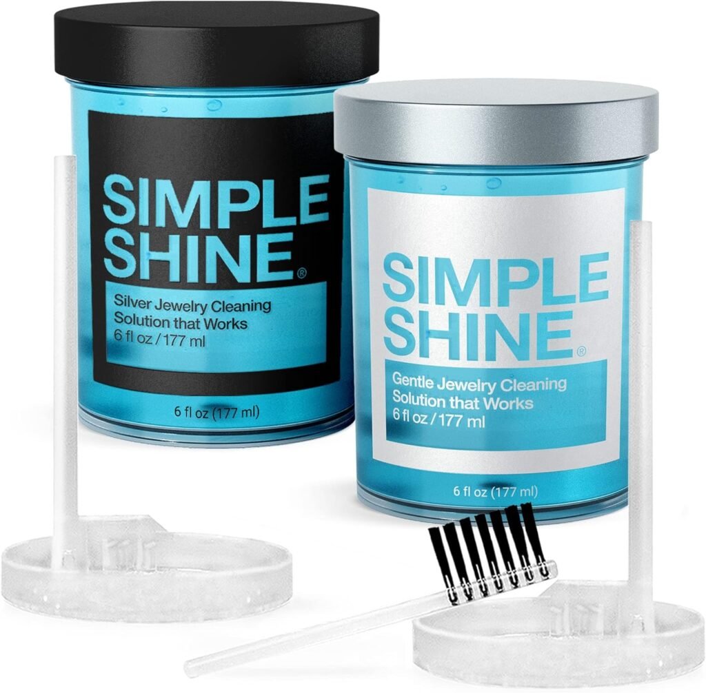Simple Shine. Silver Jewelry Cleaner for Specialized Silver care Silver Dip Solution for Coins, Jewelry Silverware, Sterling Silver, Rings and more