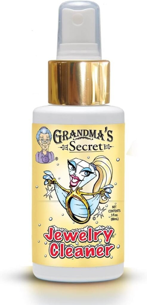 Grandmas Secret Jewelry Cleaner - Gold and Silver Jewelry Cleaner - Toxin and Chemical-Free Jewelry Cleaning Solution - Jewelry Cleaner Liquid for Office and Home Use - 3-Ounce Anti Tarnish Spray