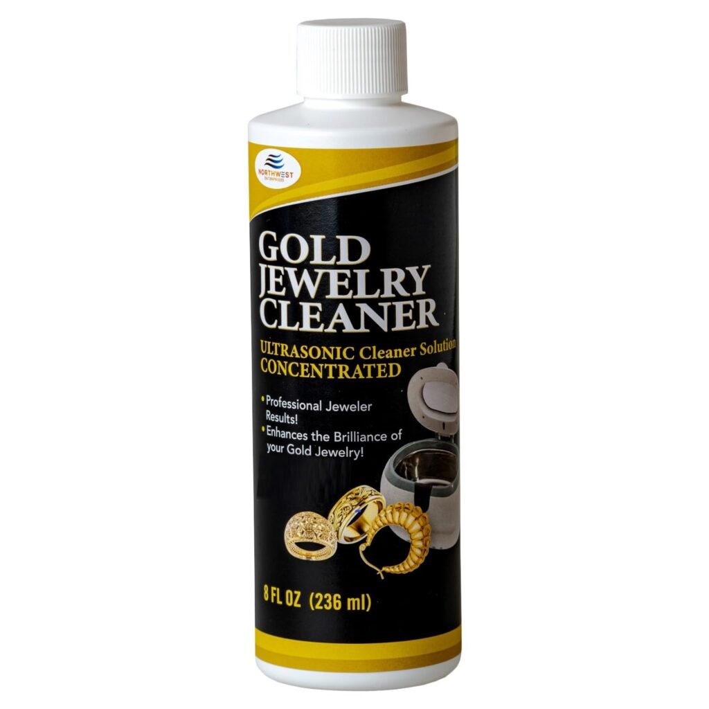 NORTHWEST ENTERPRISES Gold Jewelry Cleaner, Ultrasonic Jewelry Cleaner Solution. Concentrated. Scientifically Engineered Uniquely for Gold Jewelry (2 pack)