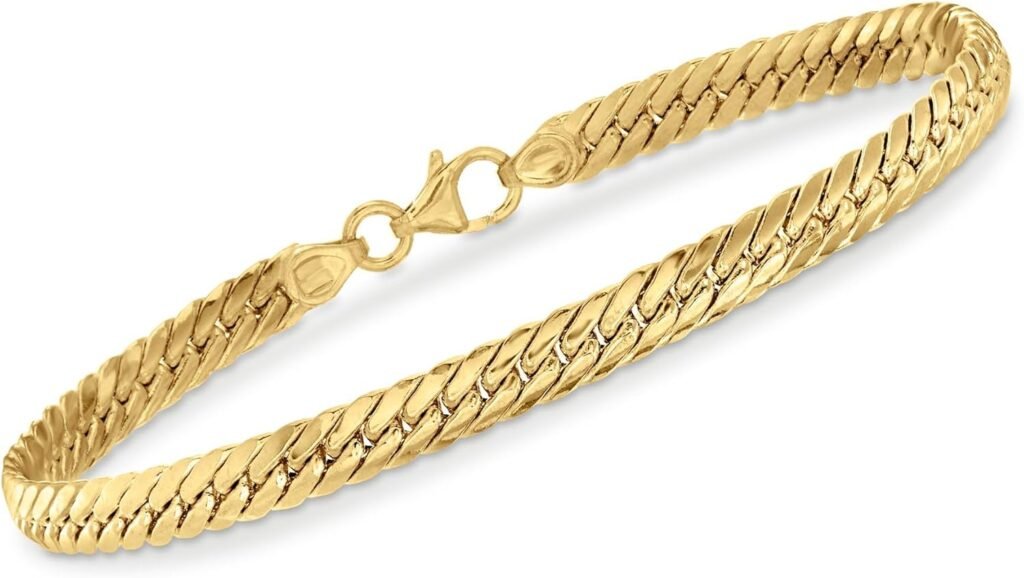 Ross-Simons Italian 18kt Yellow Gold Cuban-Link Bracelet. 7 inches